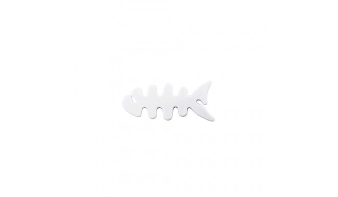 Fish-shaped headphone cable wrap - white