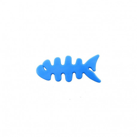 Fish-shaped headphone cable wrap - blue