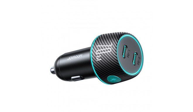 2x USB C 70W car charger with LED backlight Joyroom JR-CCN02 - black