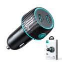 2x USB C 70W car charger with LED backlight Joyroom JR-CCN02 - black