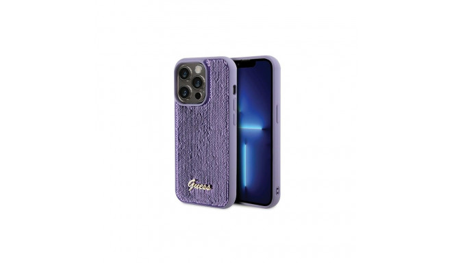 Guess Sequin Script Metal case for iPhone 15 Pro Max - purple