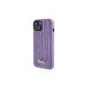 Guess Sequin Script Metal case for iPhone 15 - purple