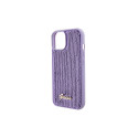 Guess Sequin Script Metal case for iPhone 15 - purple