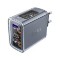 Acefast charger GaN 65W 3 ports (1xUSB, 2xUSB C) green (A45)
