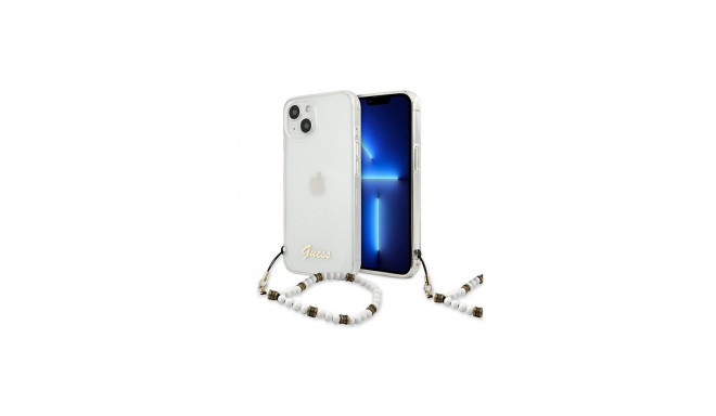 Guess GUHCP13SKPSWH iPhone 13 mini 5.4" Transparent hardcase White Pearl