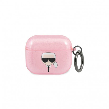 Karl Lagerfeld Glitter Karl's Head Case for AirPods 3 - Pink
