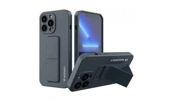 Wozinsky Kickstand Case silicone case with stand iPhone 13 mini navy blue
