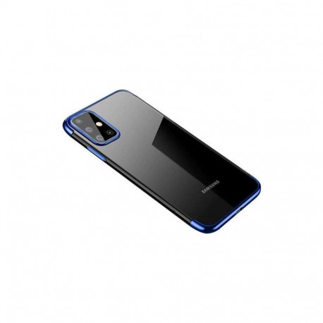 Clear Color Case Gel TPU Electroplating frame Cover for Samsung Galaxy A72 4G blue