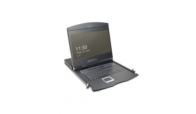 Digitus 19" LCD KVM konsool, 8-Port VGA, US klaviatuur