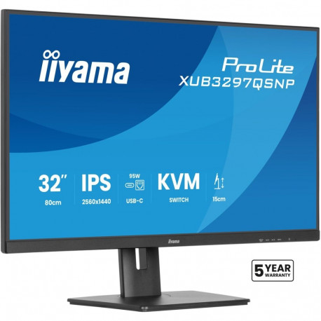 iiyama ProLite XUB3297QSNP-B1 arvutimonitor 81,3 cm (32") 2560 x 1440 pikslit Quad HD LED must
