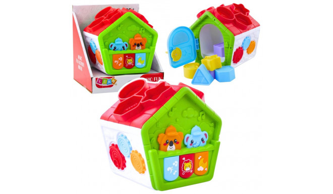 interaktiivne hariv sorteerimismaja väikelapsele roheline