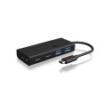 "USB HUB 5Port ICY BOX 2xUSB3.0 2xUSB-C 1xUSB Power Delivery 60W SuperSpeed passiv Black"
