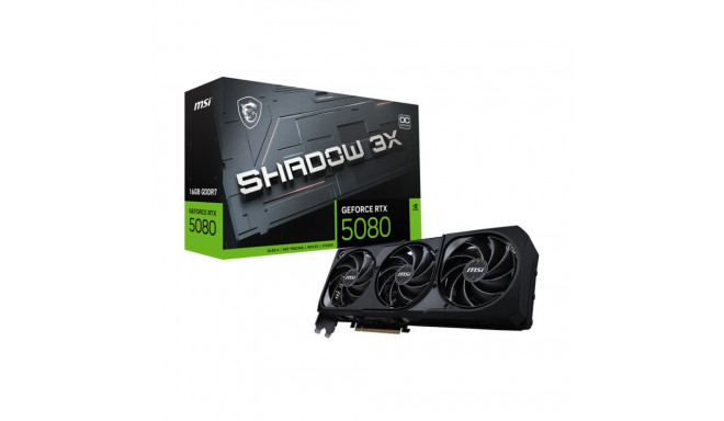 MSI GeForce RTX 5080 16G SHADOW 3X OC komplekt | NVIDIA | 16 GB | GeForce RTX 5080 | GDDR7 | HDMI po