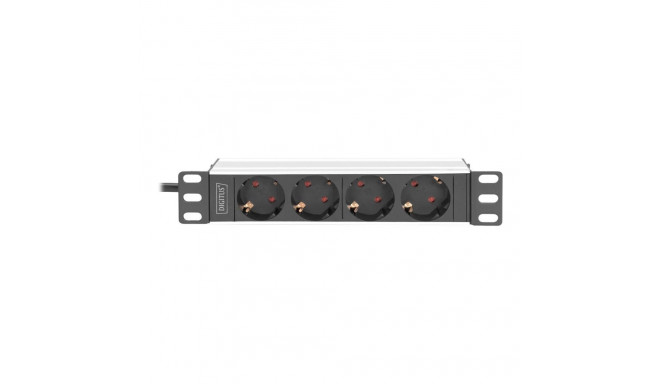 10” Socket Strip with Aluminum Profile, 4-way safety sockets | DN-95418
