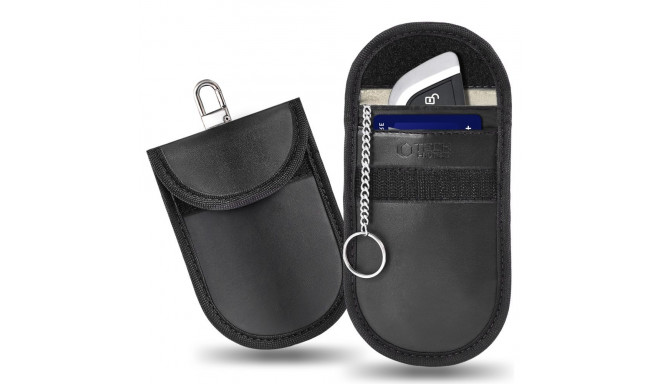 KLATKA FARADAYA TECH-PROTECT KLR100 POUCH KEYLESS RFID SIGNAL BLOCKER CASE BLACK/BLACK