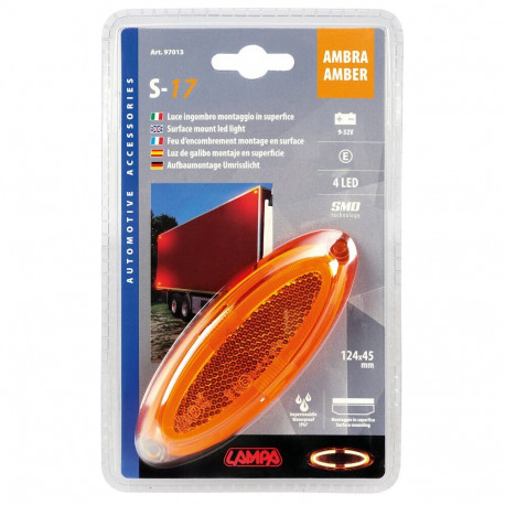 Led valgusti ,oranz,12-24V,124*45mm