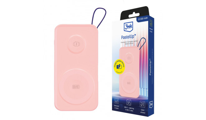 Powerbank 3mk PastelUp 10,000mAh 22.5W USB 1A1C - pink
