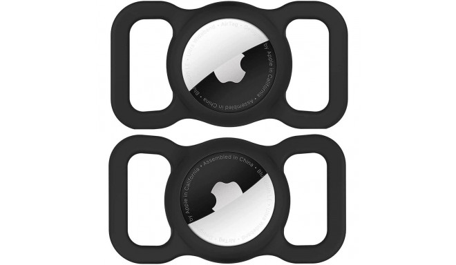 Apple AirTag Silicone Case for Dog or Cat Collar - Black