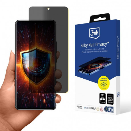 3mk Silky Matt Privacy Screen Protector for Xiaomi Redmi Note 14 Pro+