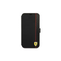 Ferrari FESAXFLBKP13SBK iPhone 13 mini 5.4" black/black book On Track Carbon Stripe