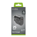 SBS TETR1CPD25 25W USB-C Wall Charger with Power Delivery - Black