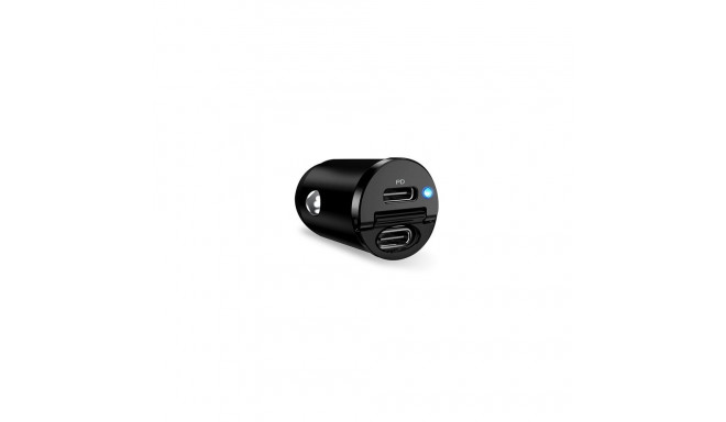 Puro Mini 30W Power Delivery 2 x USB-C Car Charger - Black