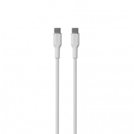 Puro Soft USB-C - USB-C 60W 1.5m silicone cable - white