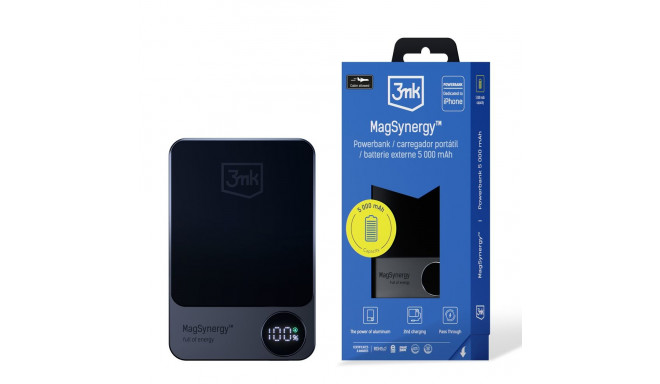 Powerbank 3mk MagSynergy with MagSafe 5000mAh 18W - black