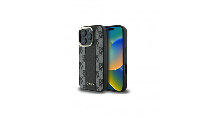 DKNY Checkered Pattern Magsafe iPhone 16 Pro Max Case - Black