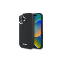 DKNY Plain Silver Logo MagSafe iPhone 16 Case - Black