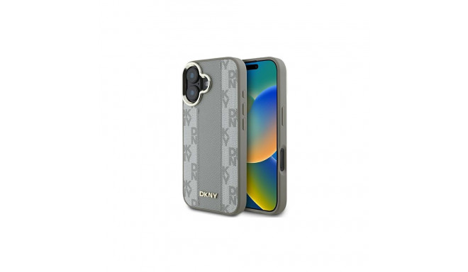 DKNY Checkered Pattern Magsafe iPhone 16 Case - Beige