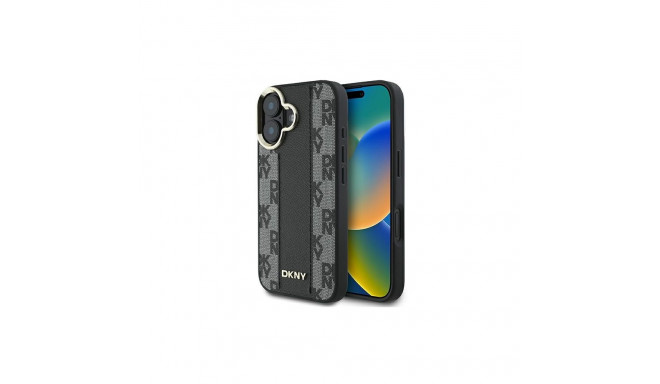 DKNY Checkered Pattern Magsafe iPhone 16 Plus Case - Black
