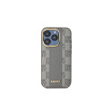 DKNY Leather Checkered Mono Pattern MagSafe iPhone 15 Pro Case - Beige