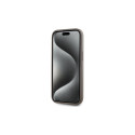 DKNY Leather Checkered Mono Pattern MagSafe iPhone 15 Plus Case - Beige