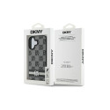 DKNY Checkered Pattern & Printed Stripes case for iPhone 16 - black