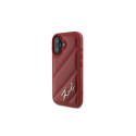 Karl Lagerfeld Diagonal Quilted Script iPhone 16 Case - Red