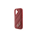 Karl Lagerfeld Diagonal Quilted Script iPhone 16 Case - Red