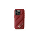 Karl Lagerfeld Diagonal Quilted Script case for iPhone 15 Pro Max - red