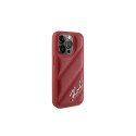 Karl Lagerfeld Diagonal Quilted Script case for iPhone 15 Pro Max - red