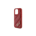 Karl Lagerfeld Diagonal Quilted Script case for iPhone 15 Pro Max - red