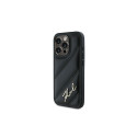 Karl Lagerfeld Diagonal Quilted Script case for iPhone 15 Pro - black