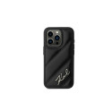 Karl Lagerfeld Diagonal Quilted Script case for iPhone 15 Pro - black