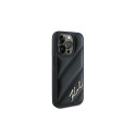 Karl Lagerfeld Diagonal Quilted Script case for iPhone 15 Pro - black