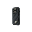 Karl Lagerfeld Diagonal Quilted Script case for iPhone 14 Pro - black