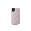 Karl Lagerfeld Diagonal Quilted Script case for iPhone 11 / Xr - pink