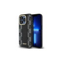 DKNY Leather Checkered Mono Pattern MagSafe iPhone 15 Pro Max Case - Black