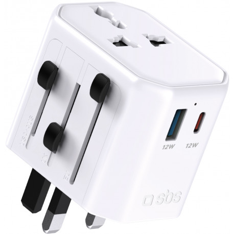 SBS reisiadapter 2500W Europe/USA/Asia/Africa USB/USB-C