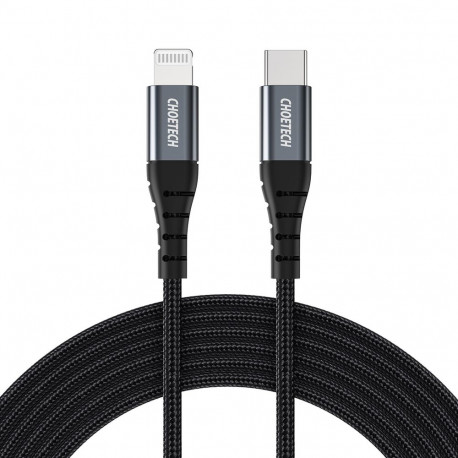 Choetech IP0039 USB-C / Lightning MFi cable, 1.2m long - black