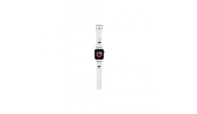 Karl Lagerfeld 3D Rubber Karl&Choupette Heads strap for Apple Watch 38/40/41mm - white