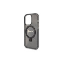 Guess Ring Stand Script Glitter MagSafe case for iPhone 13 Pro Max - black